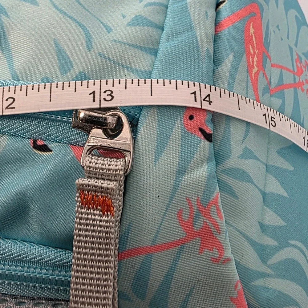 Simtop Flamingo Tropical Print‎ Sling Backpack Blue Crossbody Travel Bag Used